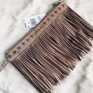 Michael Kors Billy Suede Fringe Clutch